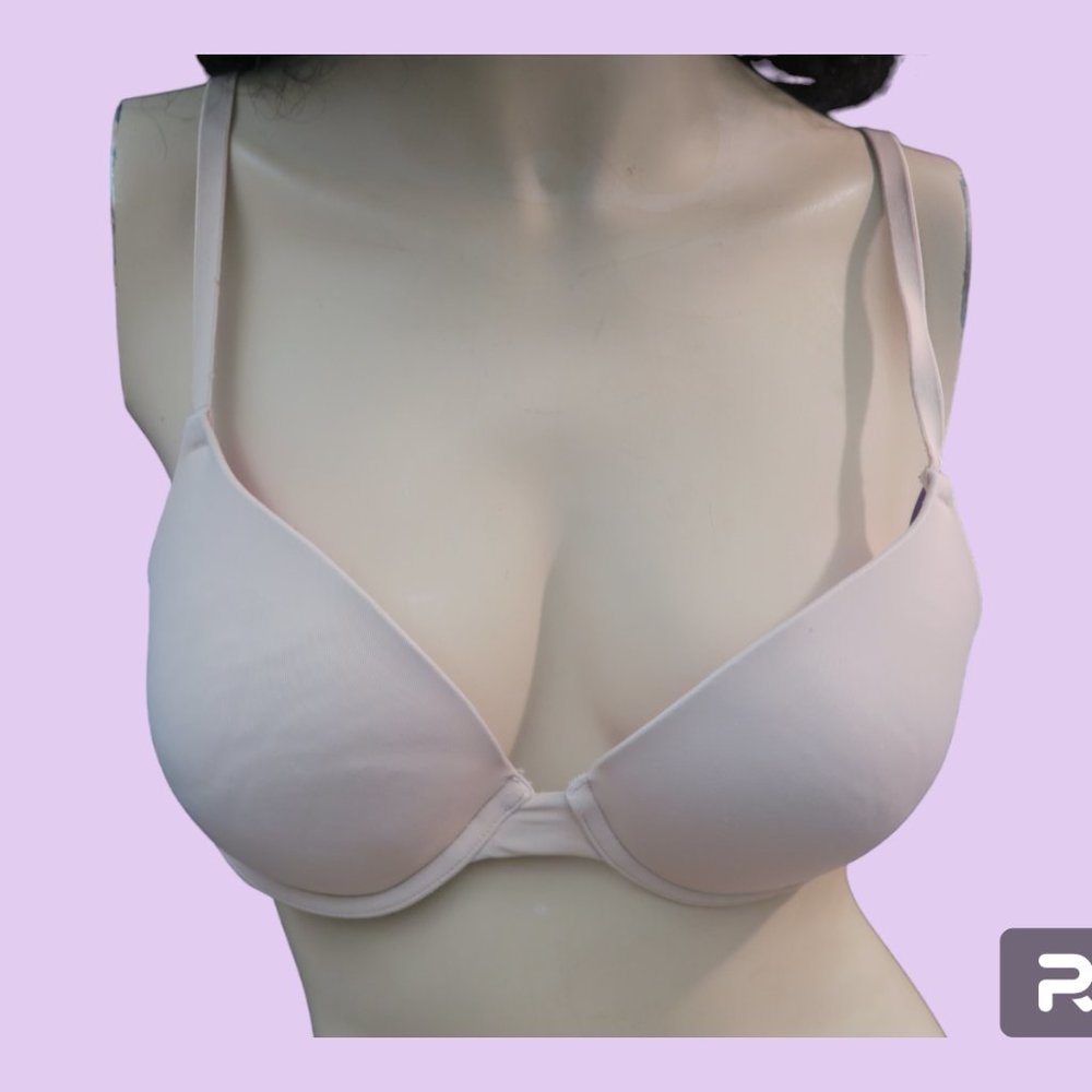 PINK Victoria's Secret push up intimates bra plain basic simple in tan size 36B.